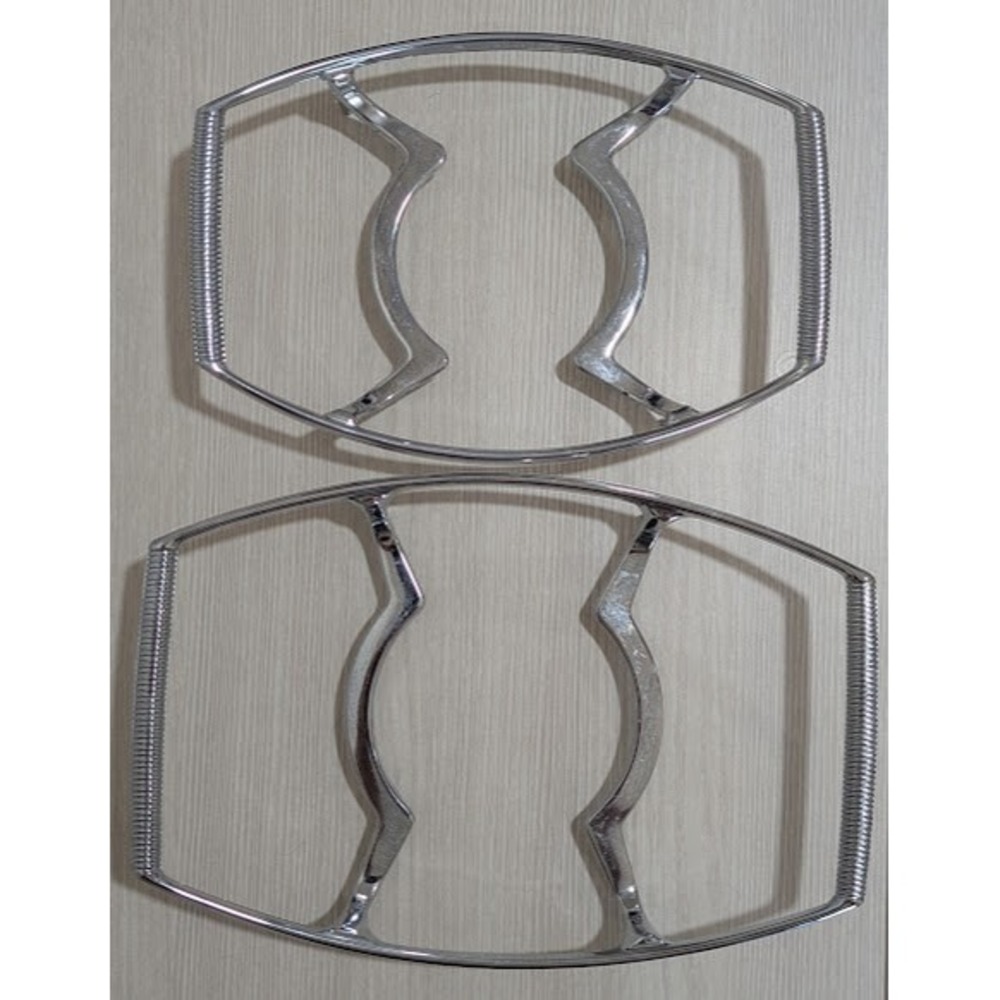 Set of 2 Vintage Corning Ware Chrome Serving Cradles Models P-11-M & P-11-2-1/2